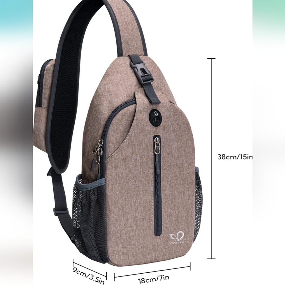 Brown Sling Crossbody Bag with Modern Minimalist Design